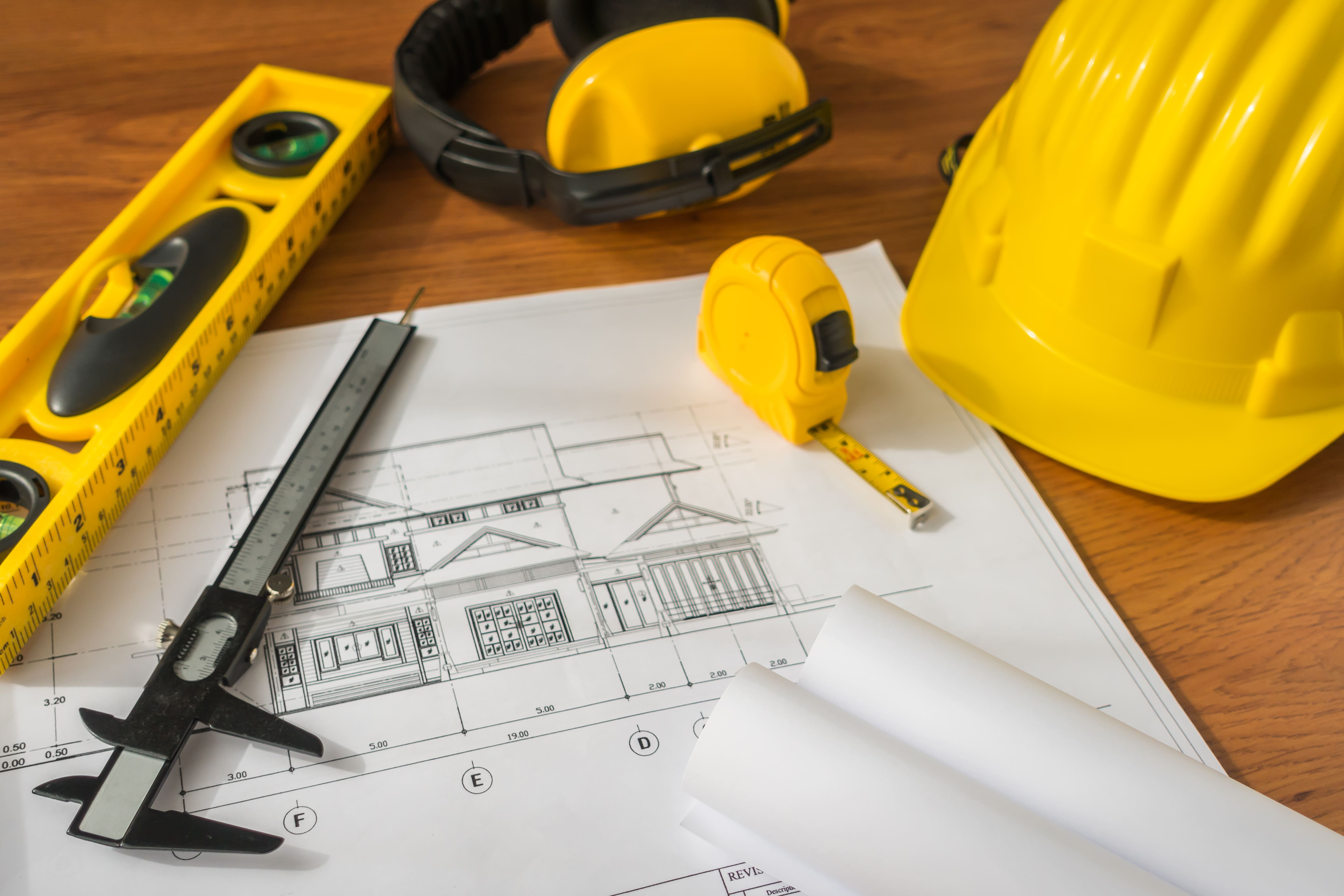 Construction blueprints and plans